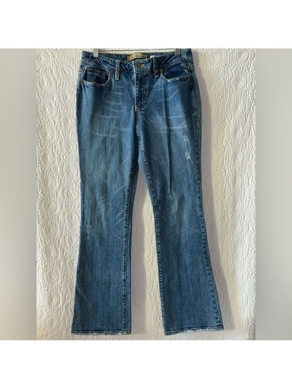Old Navy Curvy Just Below Waist Stretch Distressed Bootcut Jeans